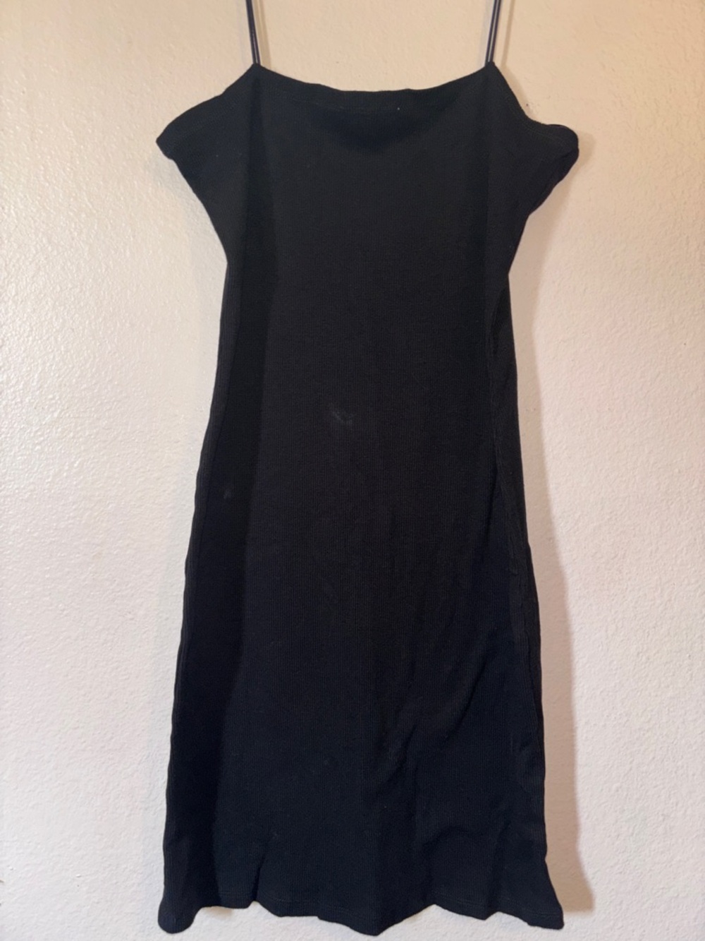 Ambiance Ribbed Spandex Spaghetti Strap Little Black Dress Size L